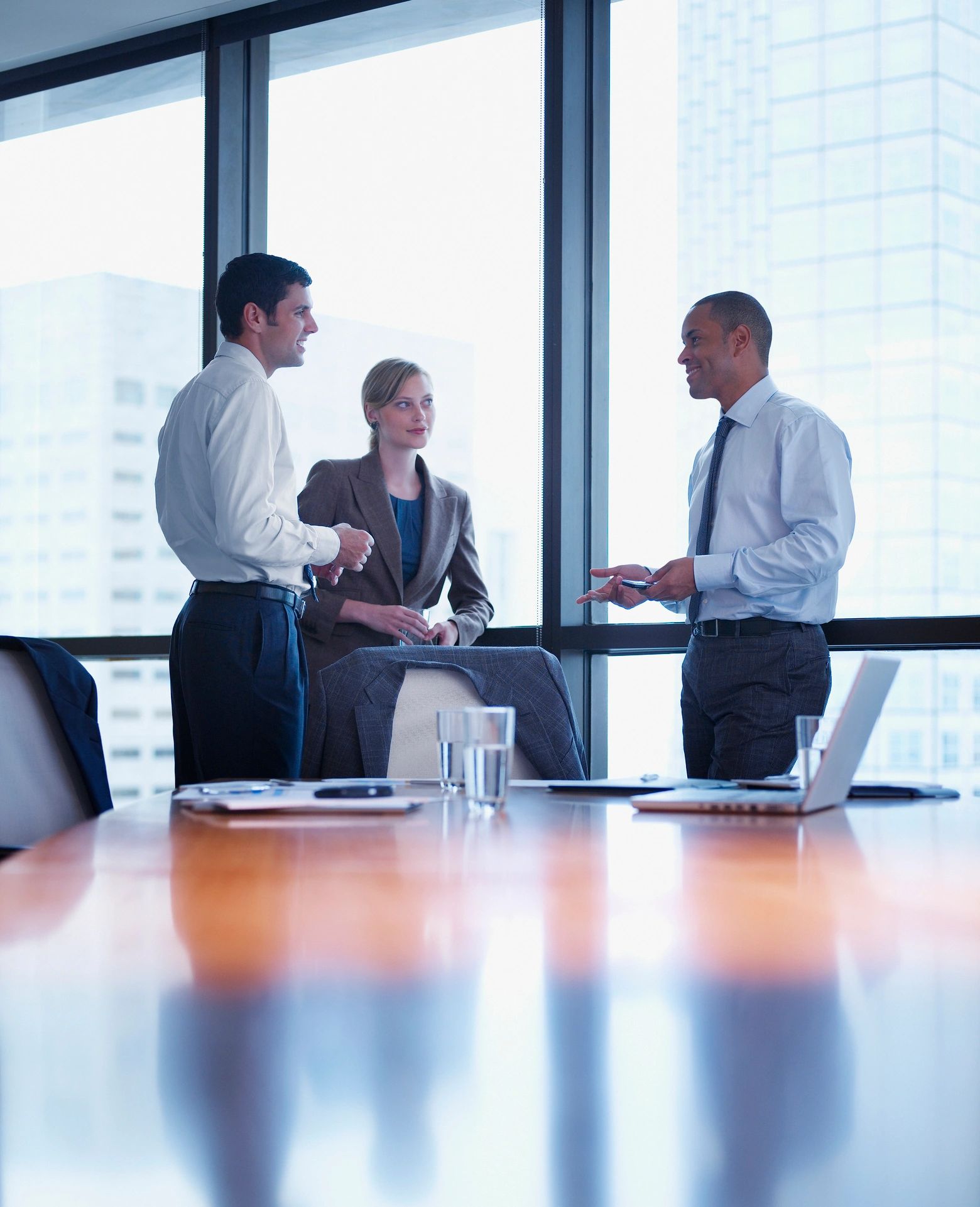 Real estate agent consulting with client
